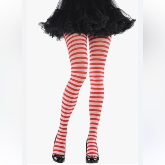 Striped Tights Red and White - Picture 1 of 4